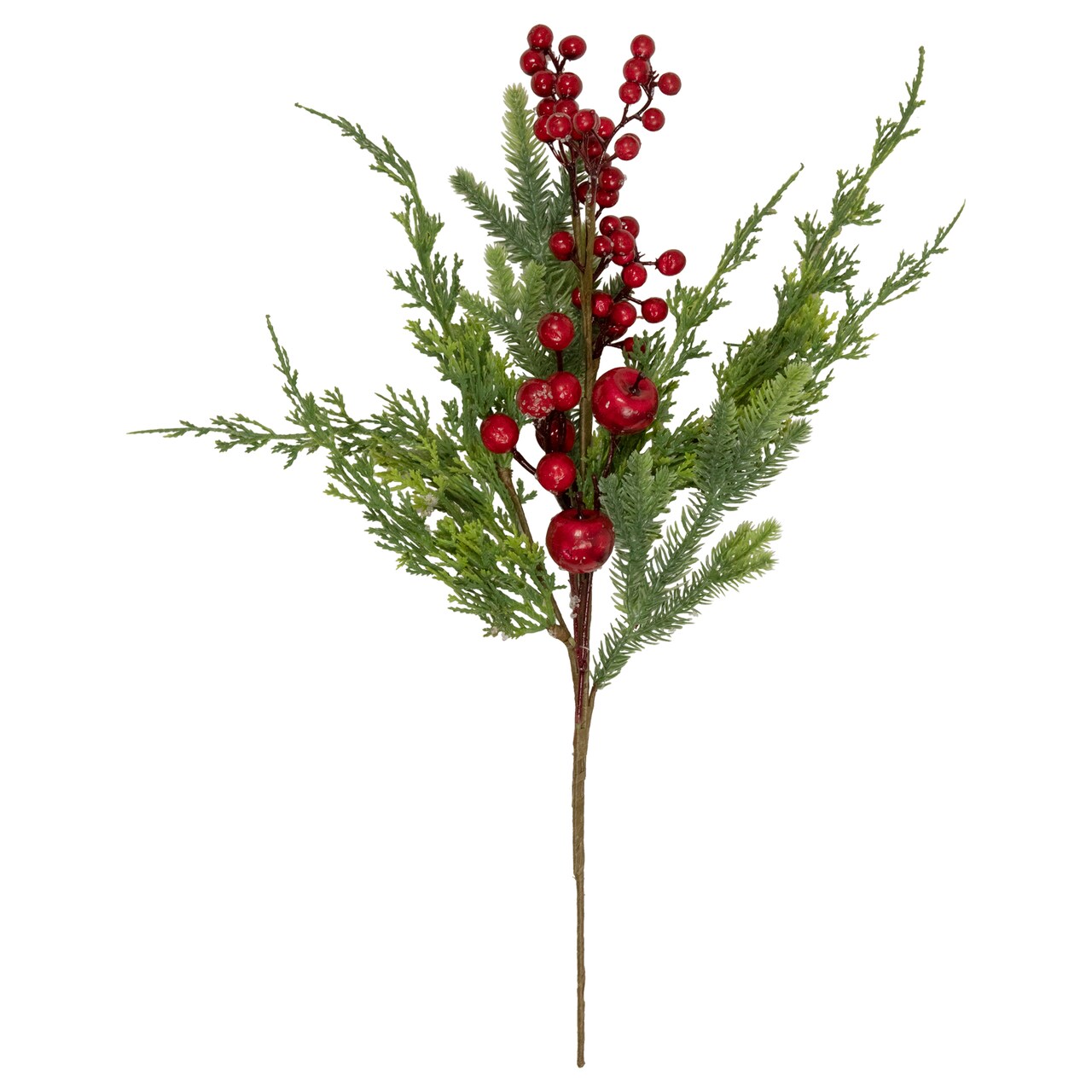 Northlight Iced Red Berries and Mini Apples Frosted Artificial Christmas Branch Spray - 20"